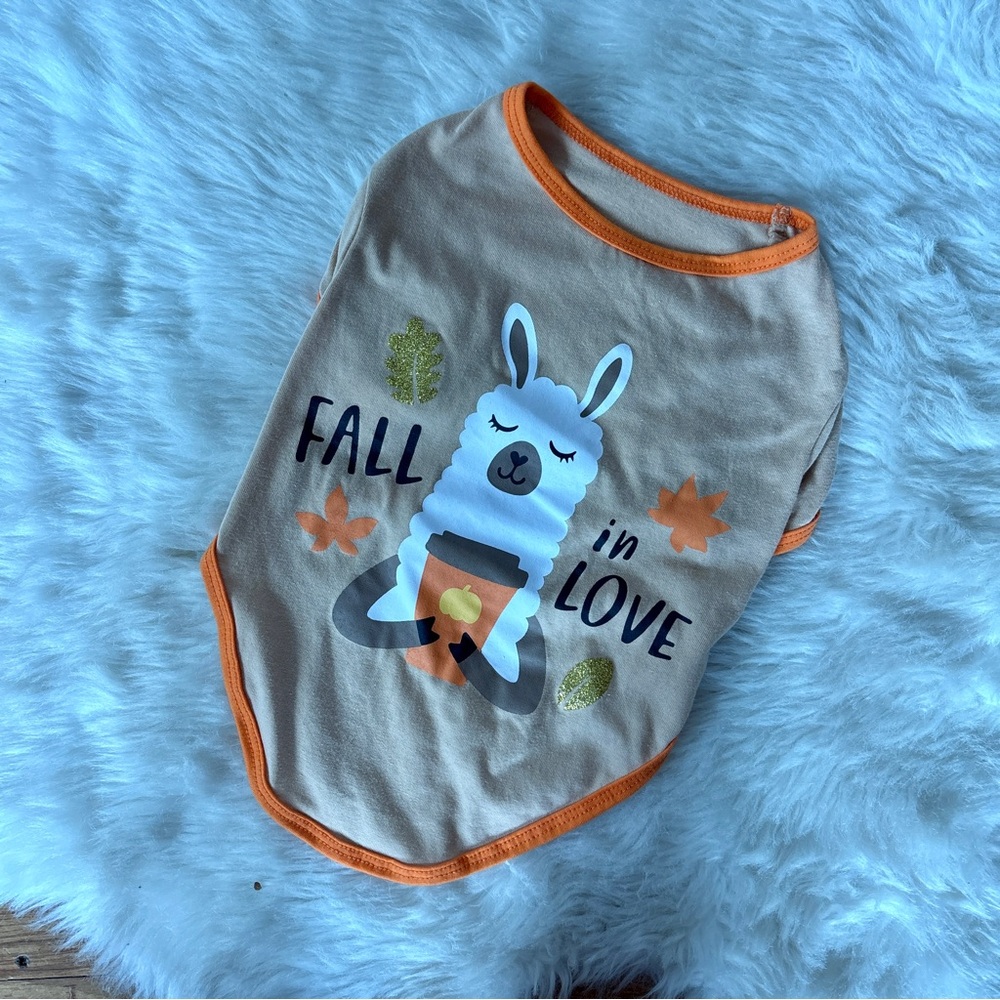 Cute Fall in Love Llama Dog Shirt
